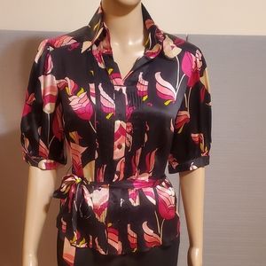 Womens Bebe Silk Blouse VINTAGE
